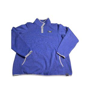 L.L. Bean Womens purple 100% Polyester Snap Fleece Pullover Size L pockets